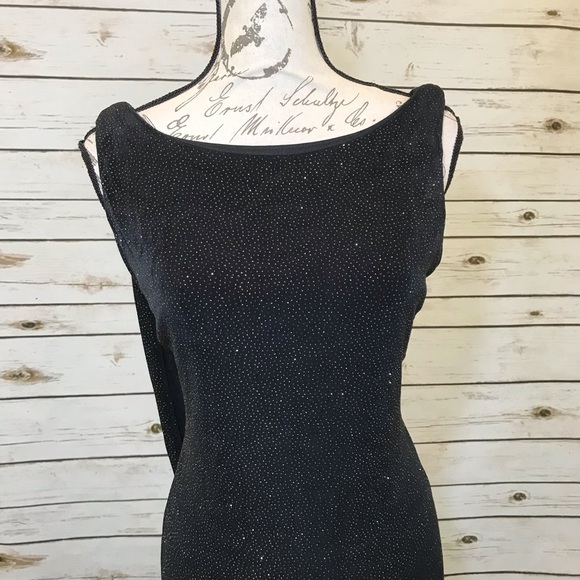 SOLD 😥 Vintage Pinup Cocktail Black Sparkle Dress - Picture 3 of 8
